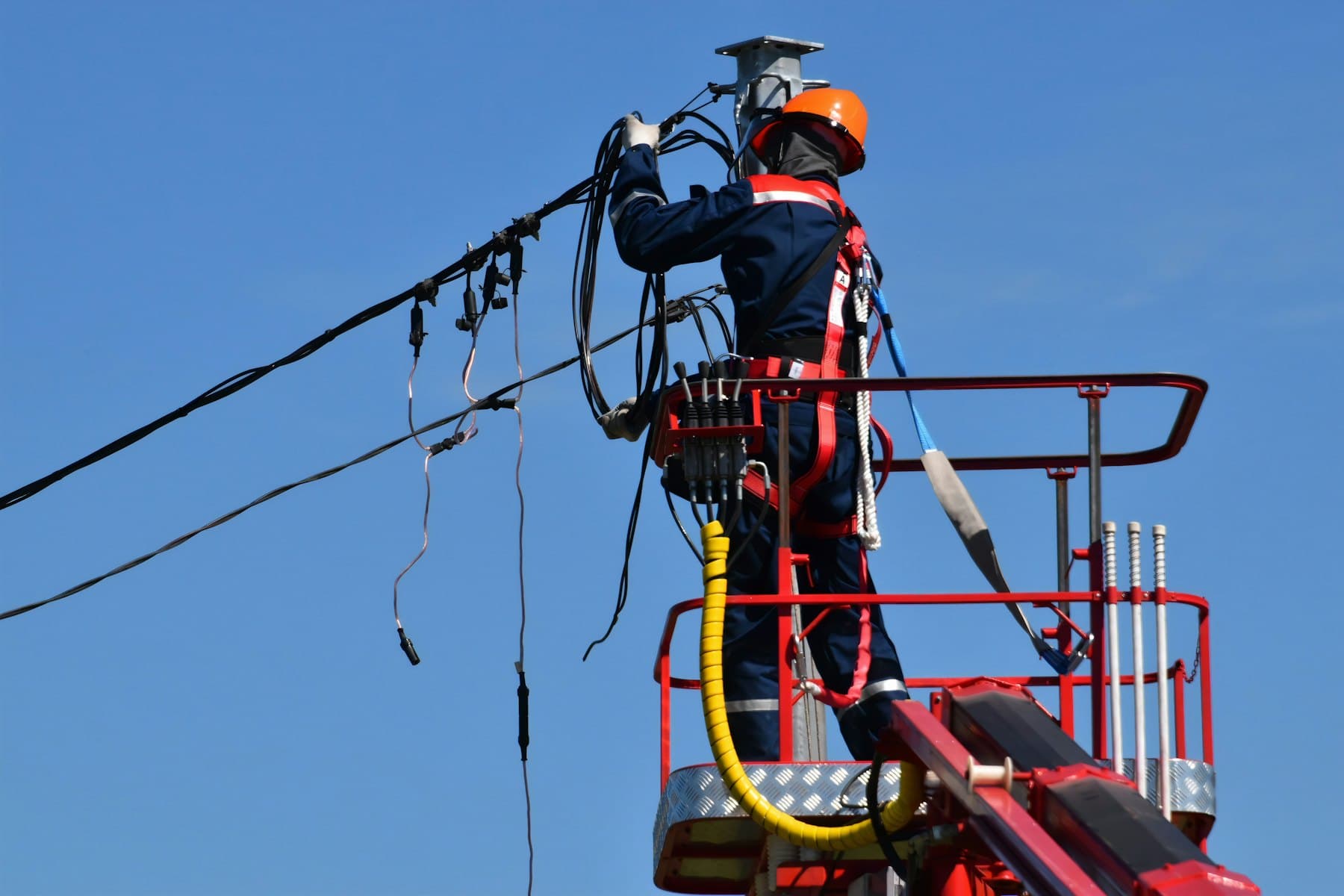 Technician working on an electrical installation